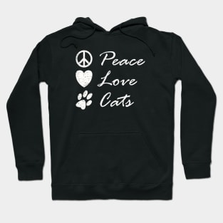 Peace Love Cats Cute Funny Hippy Graphic Hoodie